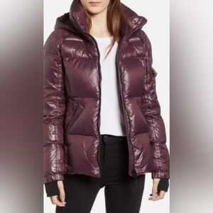 S13 by SAM Kylie Gloss Hooded Jacket in Maroon